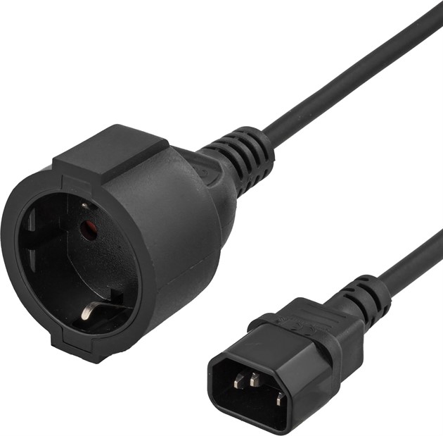 Power adapter cord IEC C14 to CEE 1m