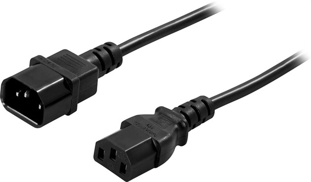 Power extension cord IEC C13 to IEC C14 1m