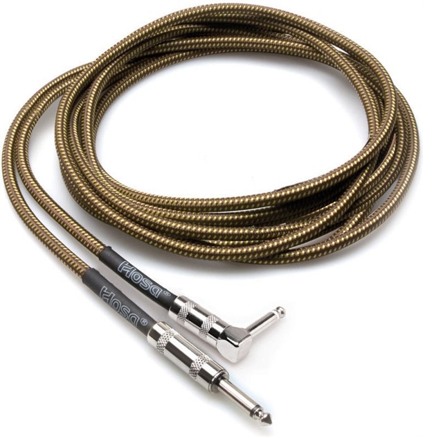 HOSA GTR-518R Guitar Cable TS-Angled TS Tweed 5.5m