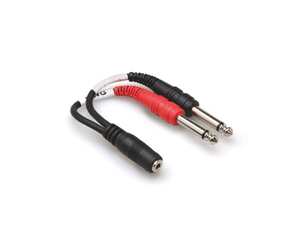 HOSA YMP-434 Mini TRS Female - Dual TS Male 15cm