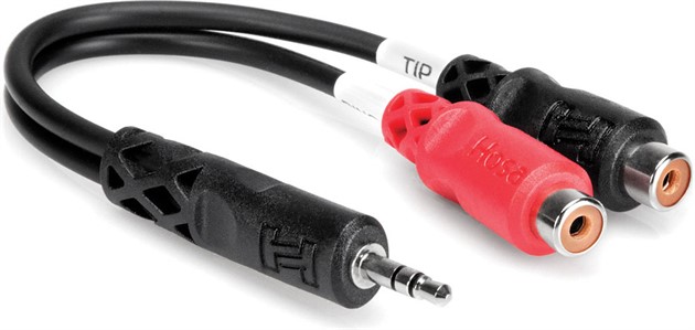 HOSA YRA-154 Mini TRS Male - Dual RCA Female 15cm