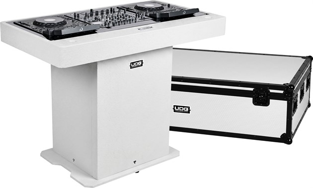 UDG Ultimate DJ Podium Workstation Set White - Incl. flight case