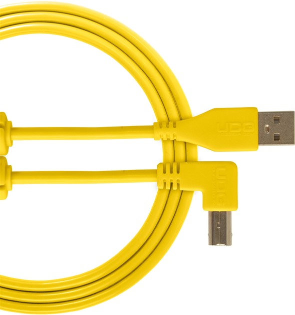 UDG Ultimate USB 2.0 A-B Yellow Angled 3 m